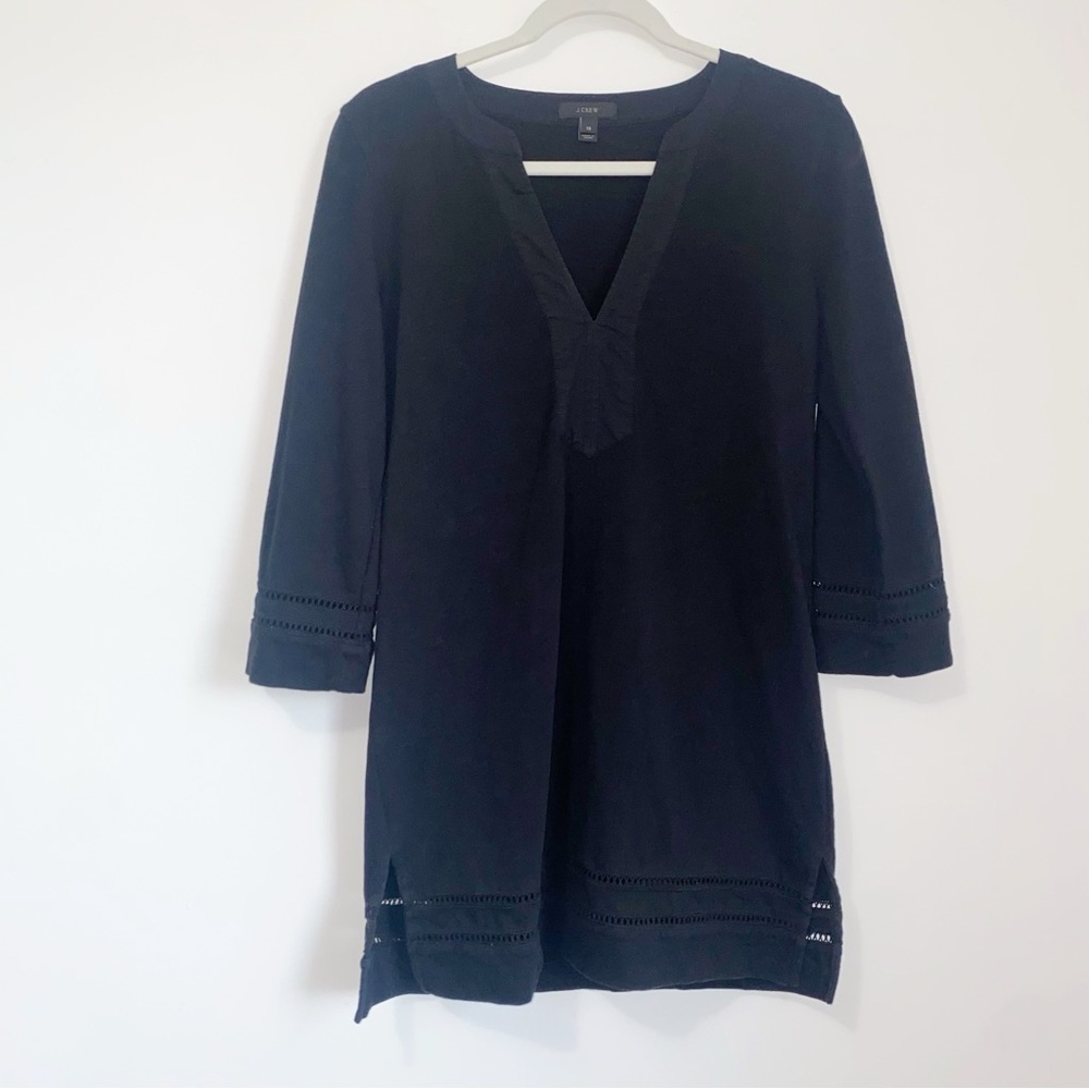 JCrew Black Cotton Knit Tunic Top XS